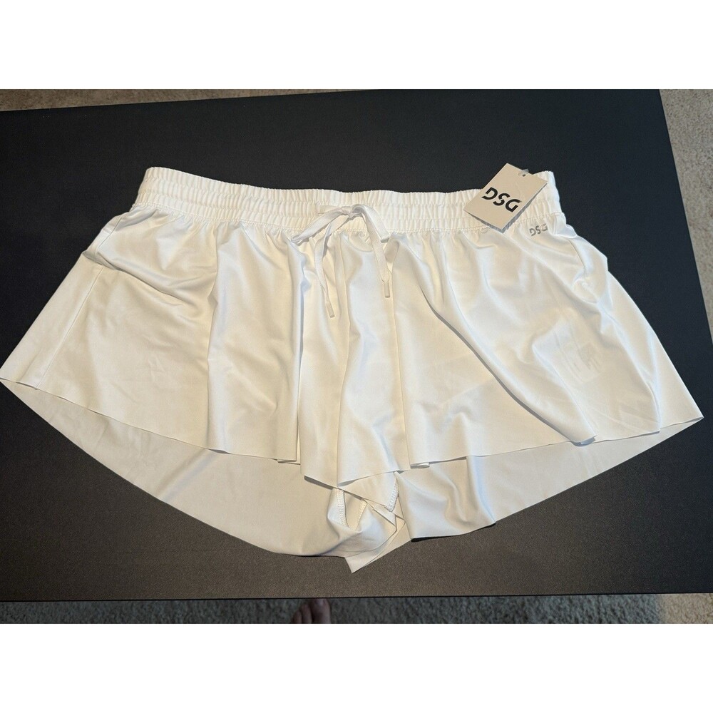 DSG Womens XL White Athletic Running Skort Built In Shorts Performance NWT